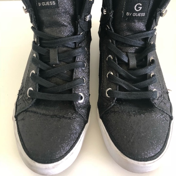 guess black glitter sneakers